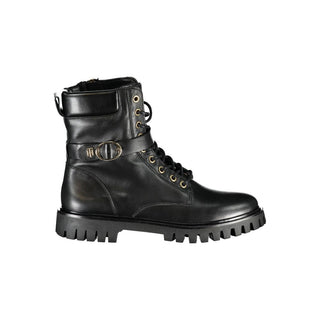 Tommy Hilfiger Black Leather Women Boot