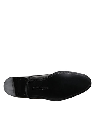 Dolce & Gabbana Black Leather Lace Up Derby Men Dress Shoes