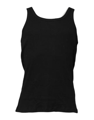 Dolce & Gabbana Black Cotton Sleeveless Underwear Tank T-shirt