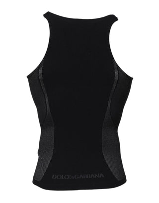 Dolce & Gabbana Black Nylon Sleeveless Underwear Tank T-shirt