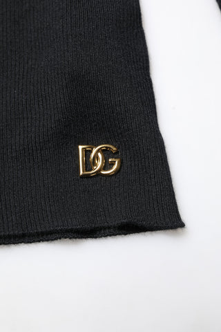 Dolce & Gabbana Black Cashmere Turtleneck Knitted Blouse Top