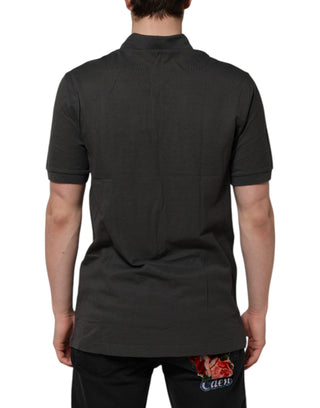 Dolce & Gabbana Dark Gray Short Sleeve Collared Polo T-shirt