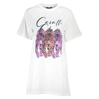 Cavalli Class White Cotton Dress