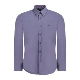 Hugo Boss Blue Cotton Men Shirt