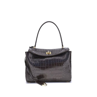 Balenciaga Rodeo Shoulder Bag in crocodile-print leather