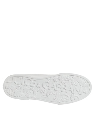 Dolce & Gabbana White DG Logo Portofino Low Top Sneakers Shoes