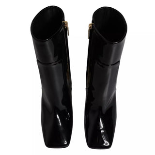Dolce & Gabbana Black Jackie Leather Mid Calf Boots Shoes