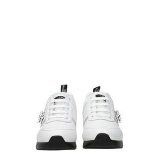 Love Moschino White Leather Low Tops