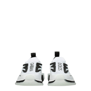 Dolce & Gabbana White Fabric Athletic Sneakers