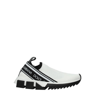 Dolce & Gabbana White Fabric Chunky Sneakers