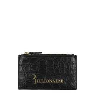 Billionaire Italian Couture Black Crocodile Cardholders