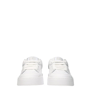 Dolce & Gabbana White Leather Low Tops