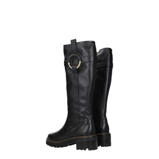 See By Chloé Black Leather Over The Knee