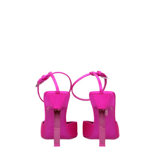 The Attico Pink Satin Stiletto Heels Sandals