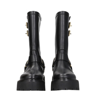 Celine Gold Leather Ankle Boots