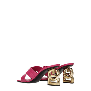 Dolce & Gabbana Pink Leather Platforms