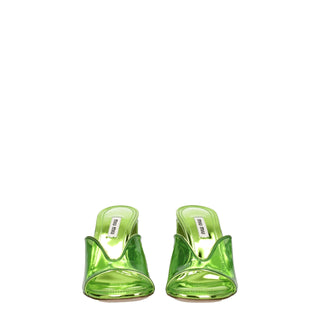 Miu Miu Green Plexiglass Platforms