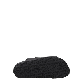 Palm Angels Black Leather Flat Sandals