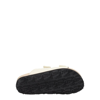 Palm Angels Beige Leather Flat Sandals