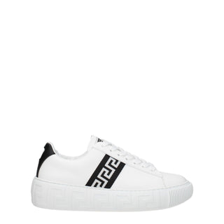 Versace White Leather Low Tops