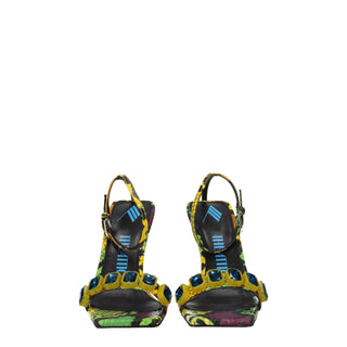 The Attico Multicolor Leather Stiletto Heels Sandals