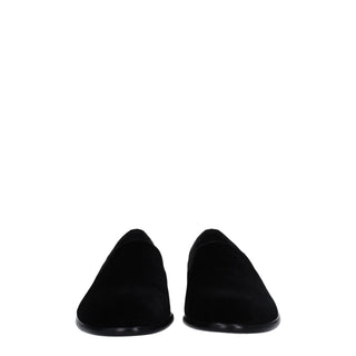 Dolce & Gabbana Black Velvet Slip-On Loafers