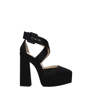 Jimmy Choo Black Satin Platforms