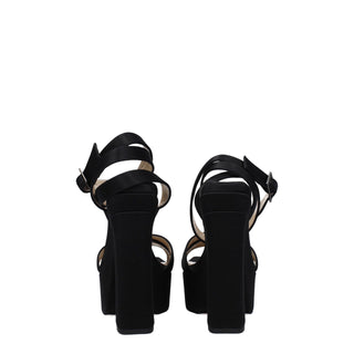 Jimmy Choo Black Satin Platforms