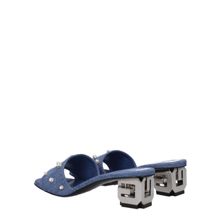 Givenchy Blue Fabric Flat Sandals