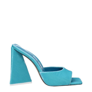 The Attico Light Blue Velvet Platforms