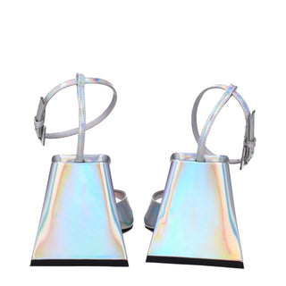 The Attico Gray Leather Platforms