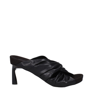 Stella McCartney Black Leather Stiletto Heels Sandals