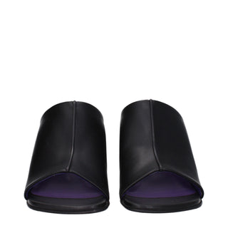 Stella McCartney Black Leather Stiletto Heels Sandals