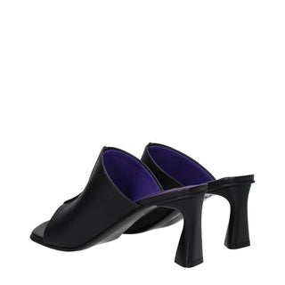 Stella McCartney Black Leather Stiletto Heels Sandals