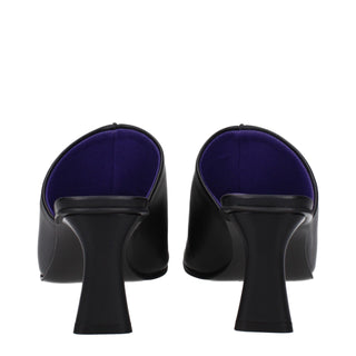 Stella McCartney Black Leather Stiletto Heels Sandals
