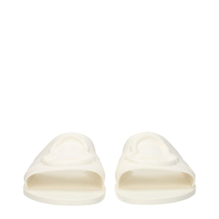 Moncler White Cotton Slippers Sandals