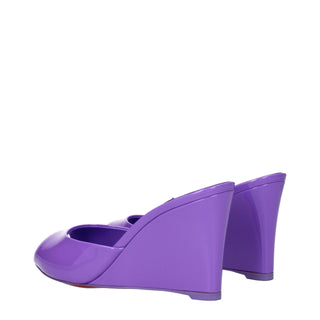 Christian Louboutin Purple Leather Wedges Sandals