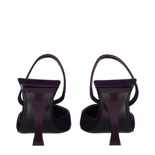 The Attico Purple Leather Stiletto Heels Sandals