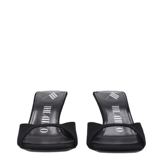 The Attico Black Satin Stiletto Heels Sandals