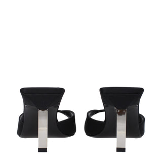 The Attico Black Satin Stiletto Heels Sandals
