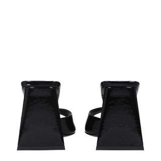 The Attico Black Leather Stiletto Heels Sandals