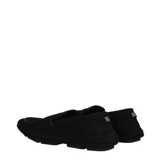 Dolce & Gabbana Black Leather Slip-On Loafers