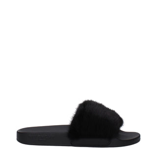 Givenchy Black Cotton Slippers Sandals