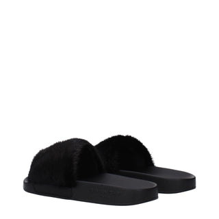Givenchy Black Cotton Slippers Sandals