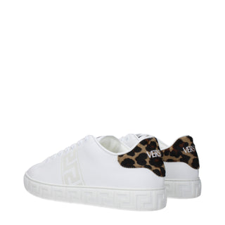 Versace White Leather Low Tops