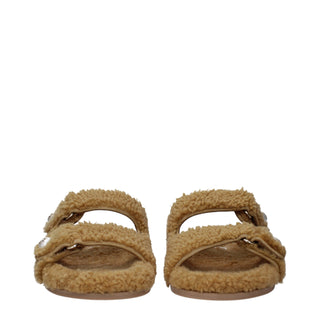 Jimmy Choo Brown Fabric Slippers Sandals