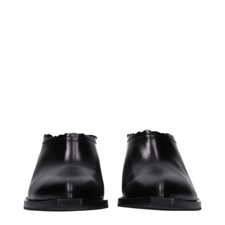 Moschino Black Leather Mules