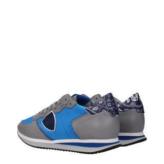 Philippe Model Blue Fabric Low Tops