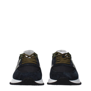 Philippe Model Blue Leather Athletic Sneakers