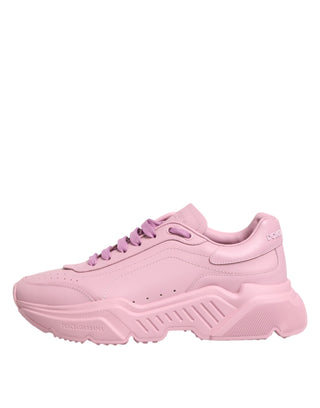 Dolce & Gabbana Pink Leather Daymaster Low Top Sneakers Shoes